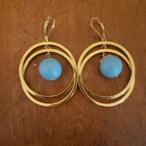 Gold and turquoise earrings
